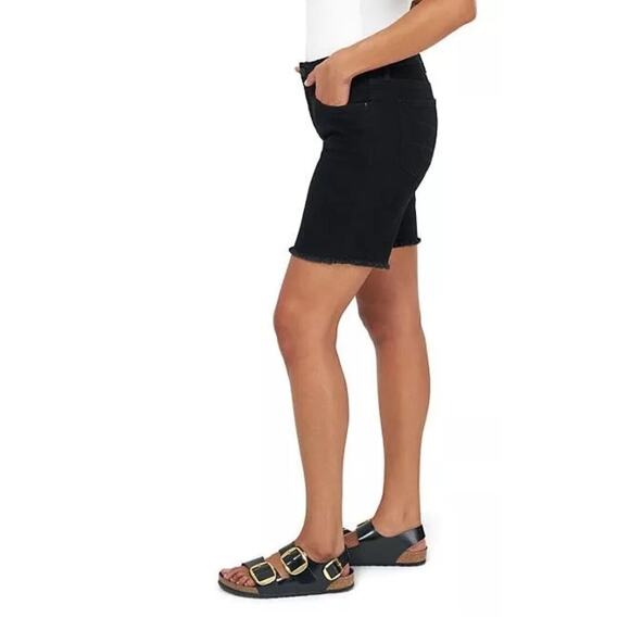 NWT Seven7 Women's 6 Bermuda Shorts Relaxed Fit Mid Rise Fray Hem Stretch Casual - Picture 4 of 15